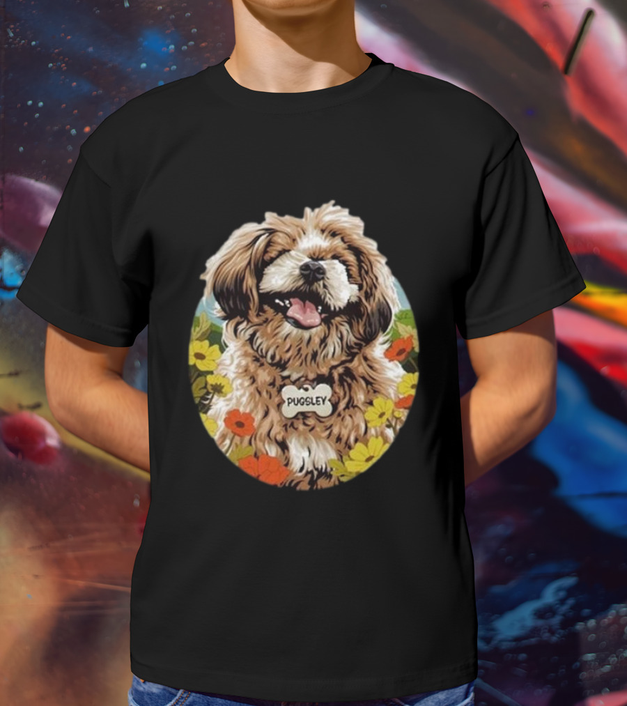 Nordacious Pugsley Dog Flowerful Bliss T-Shirt