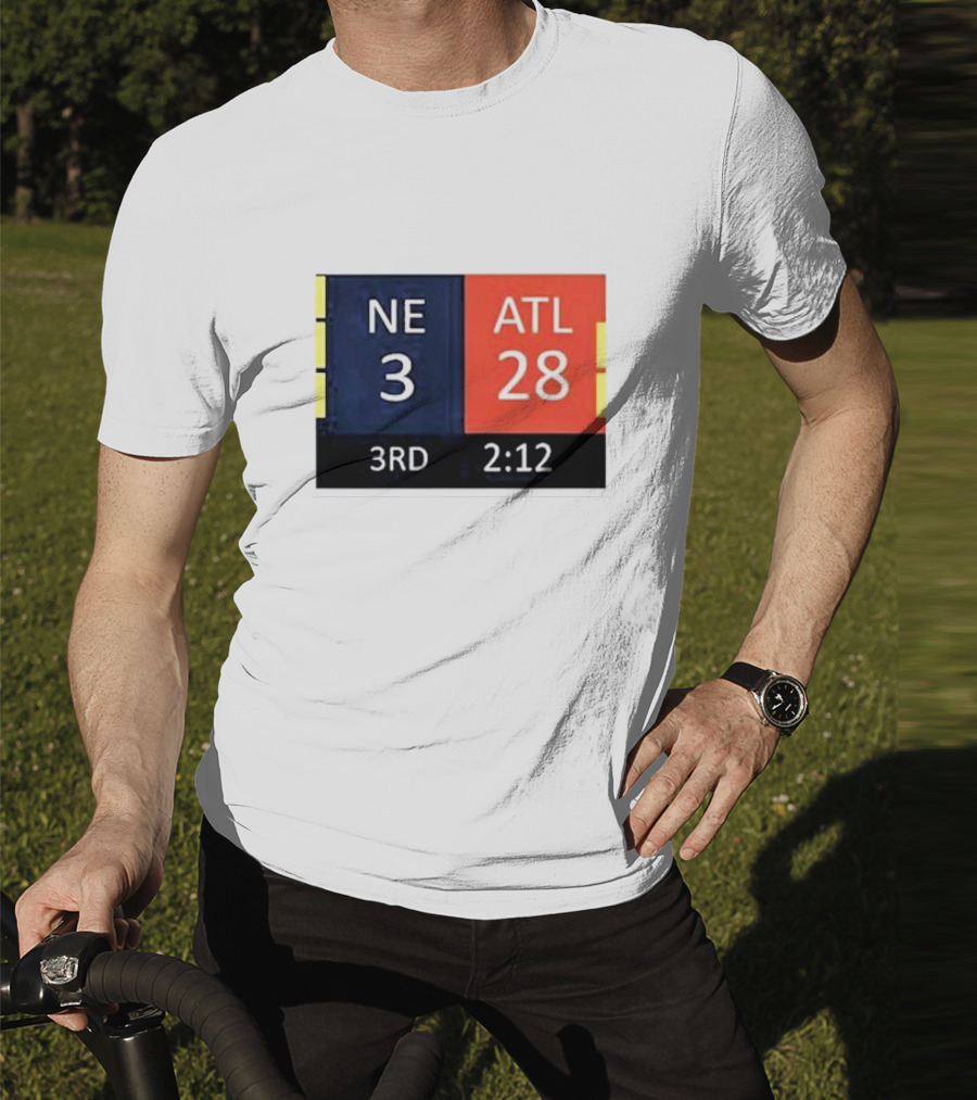 Cowboys Fan Wearing NE 3 ATL 28 3RD 2:12 T-Shirt