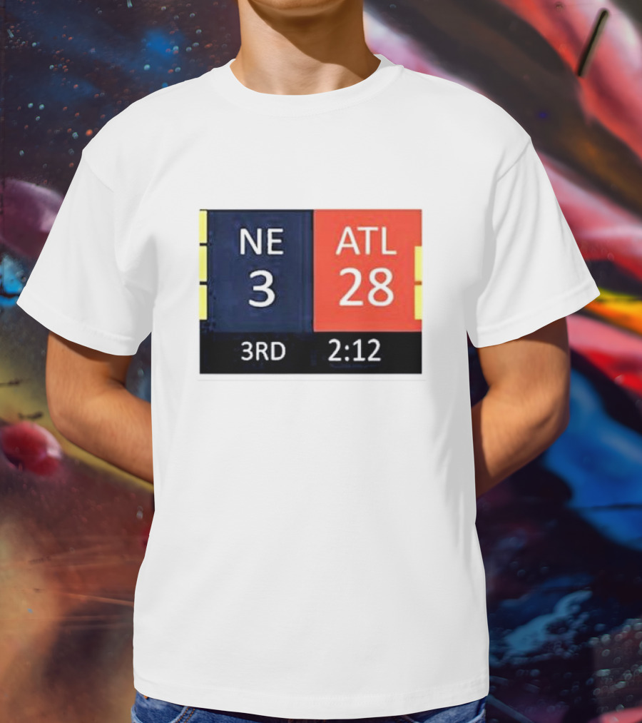 Cowboys Fan Wearing NE 3 ATL 28 3RD 2:12 T-Shirt