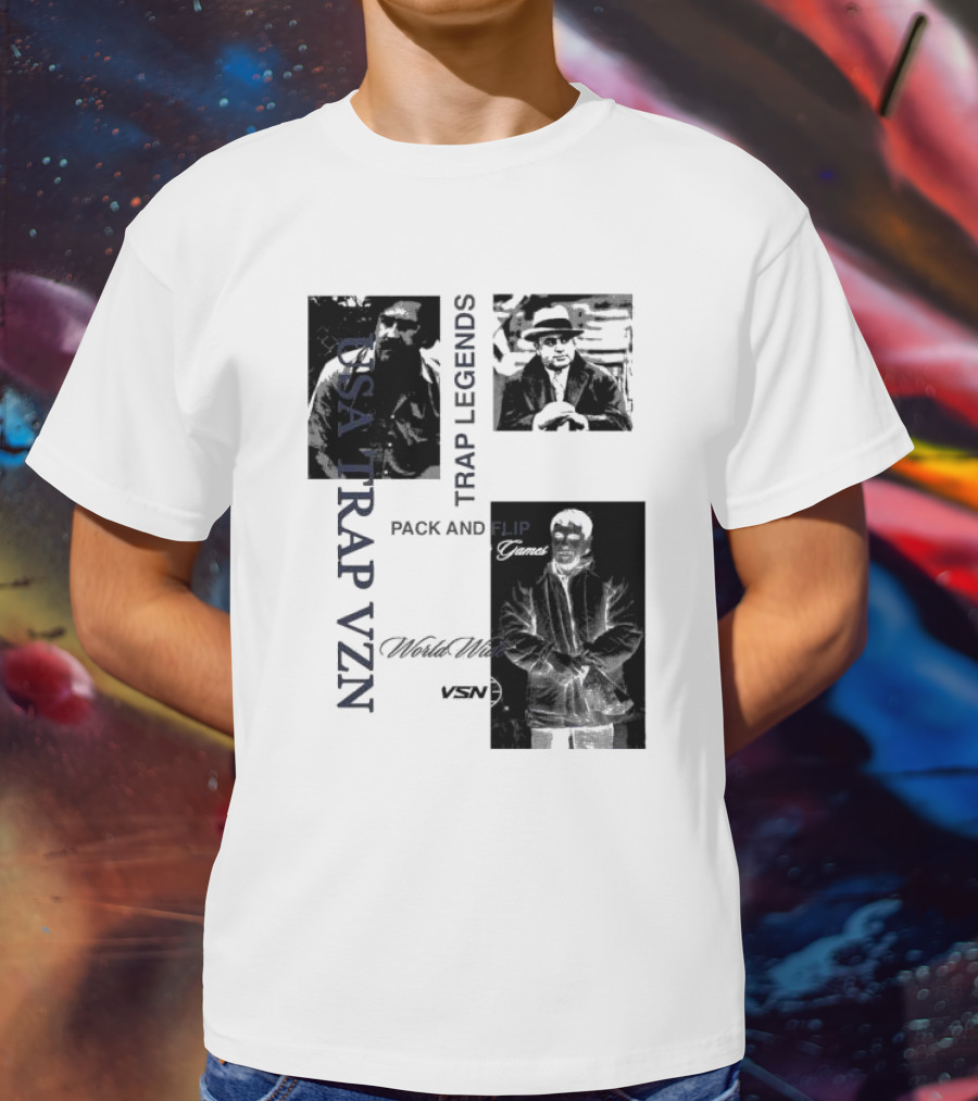 USA Trap VZN Trap Legends Pack And Flip Games World Wide VSN T-Shirt