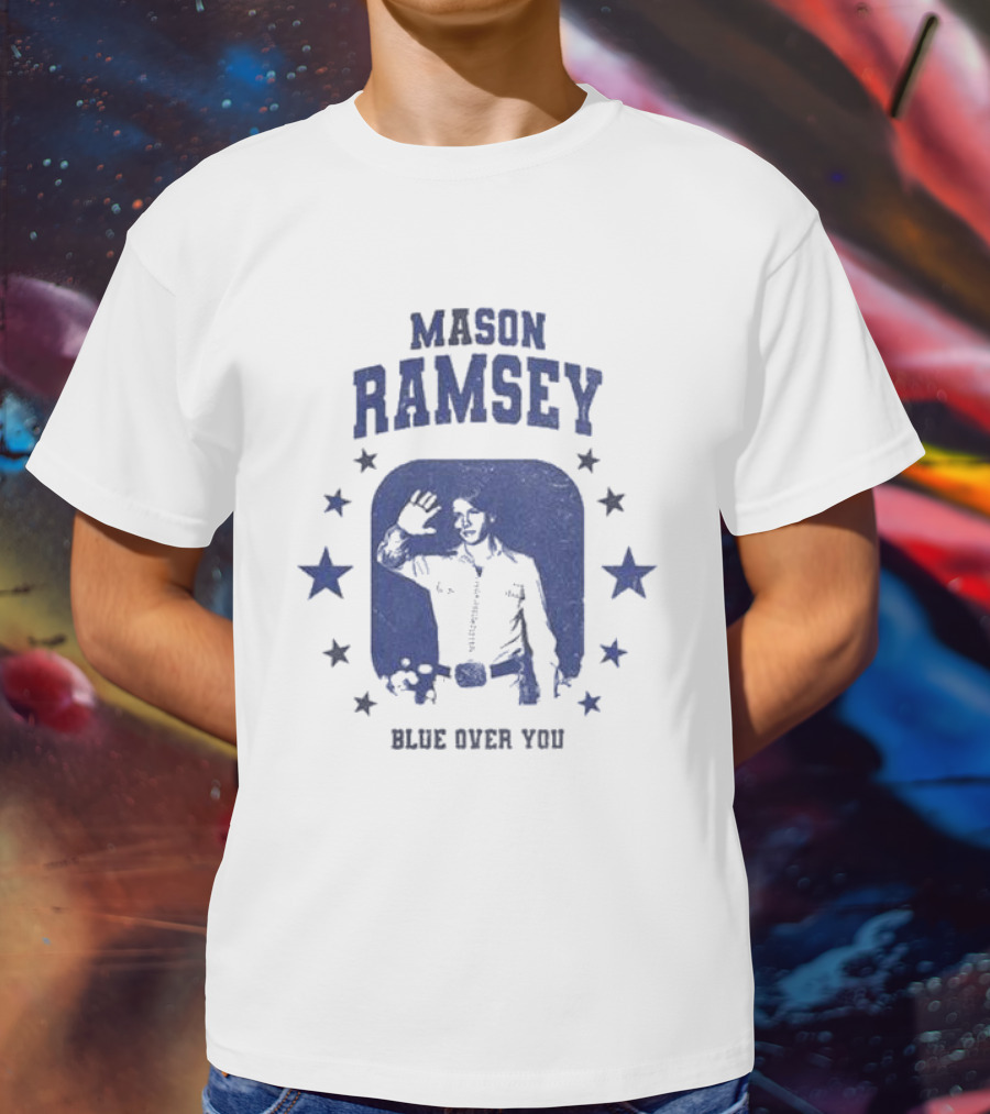Mason Ramsey Blue Over You Stars Retro Cowboy T-Shirt