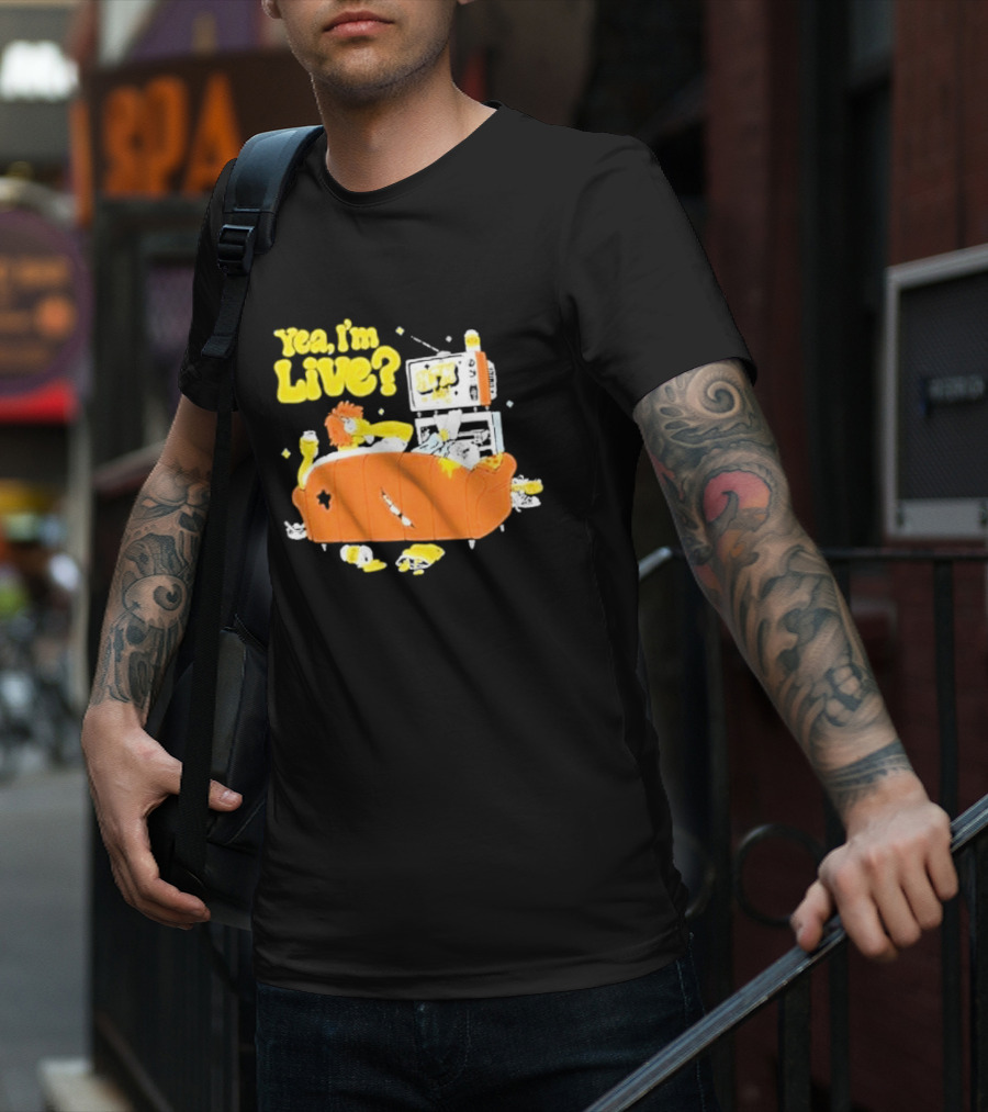 The Simpsons Yea I'm Live Funny Couch Potato Scene T-Shirt