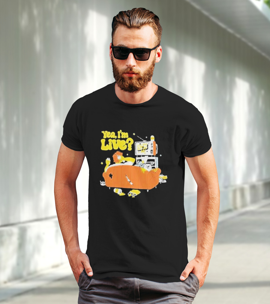 The Simpsons Yea I'm Live Funny Couch Potato Scene T-Shirt