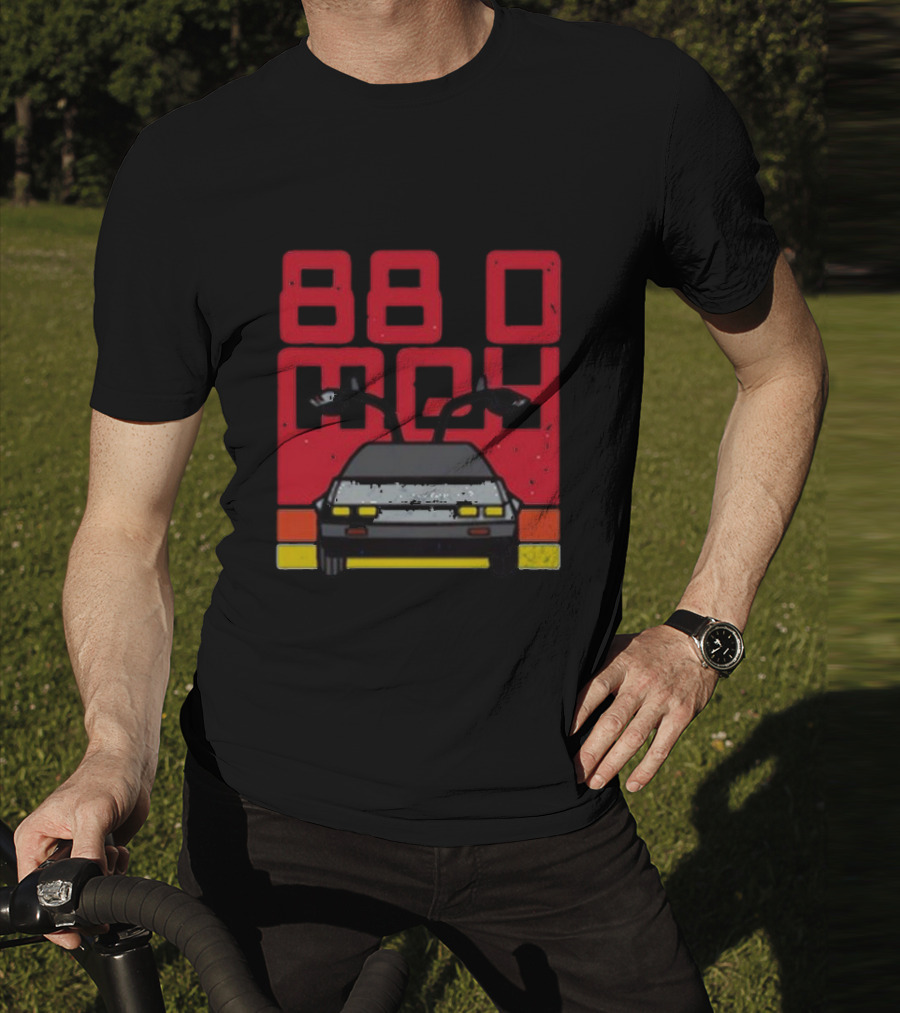 Back To The Future 88MPH DeLorean Time Machine Musical Retro T-Shirt