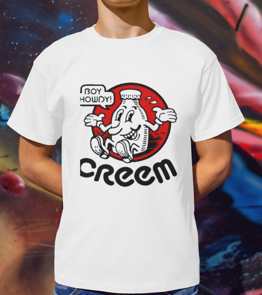 Boy Howdy Creem Vintage Bottle Character With Red Circle T-Shirt