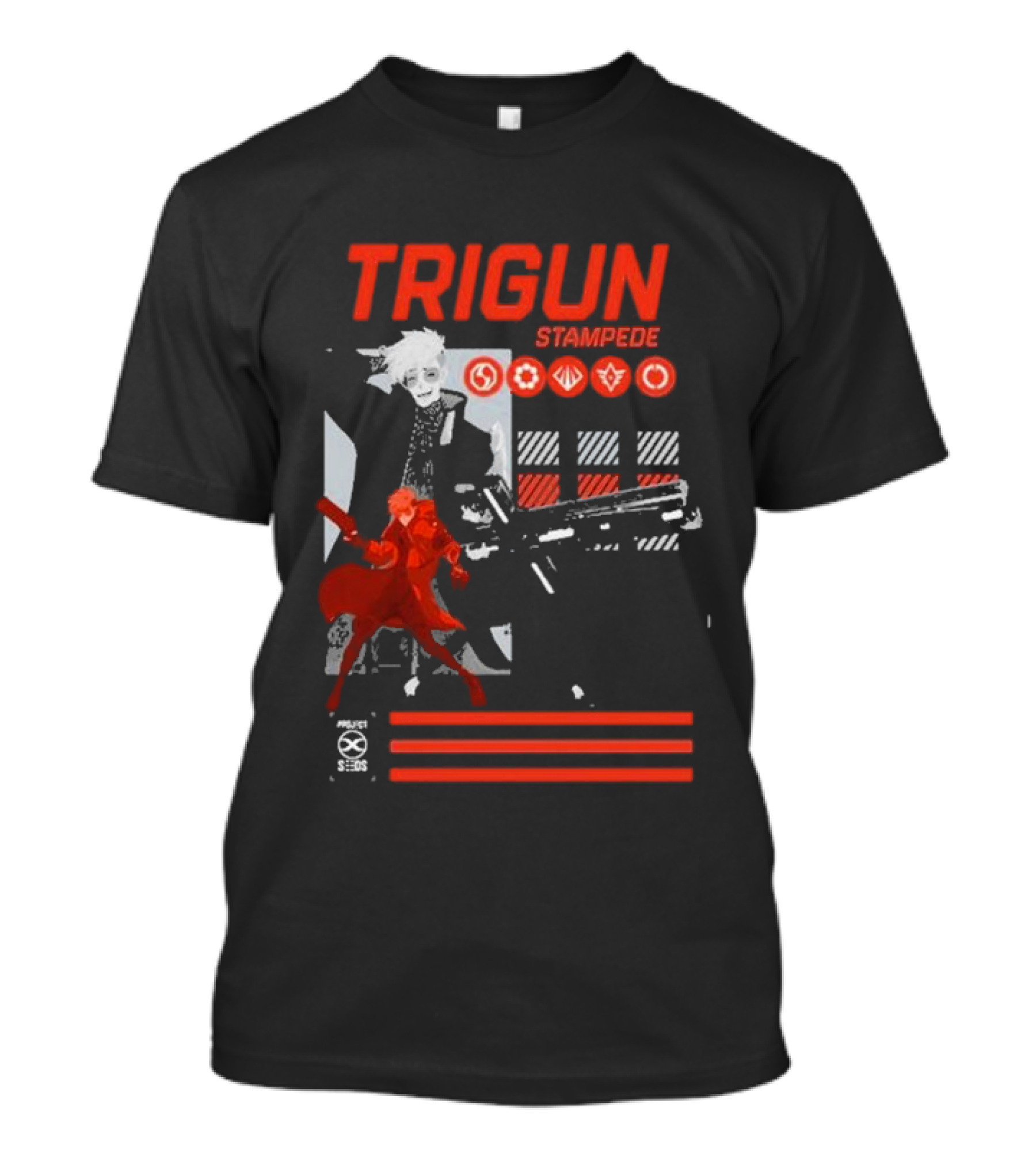 TRIGUN STAMPEDE Vash The Stampede Project SEEDS Iconic Symbols T-Shirt