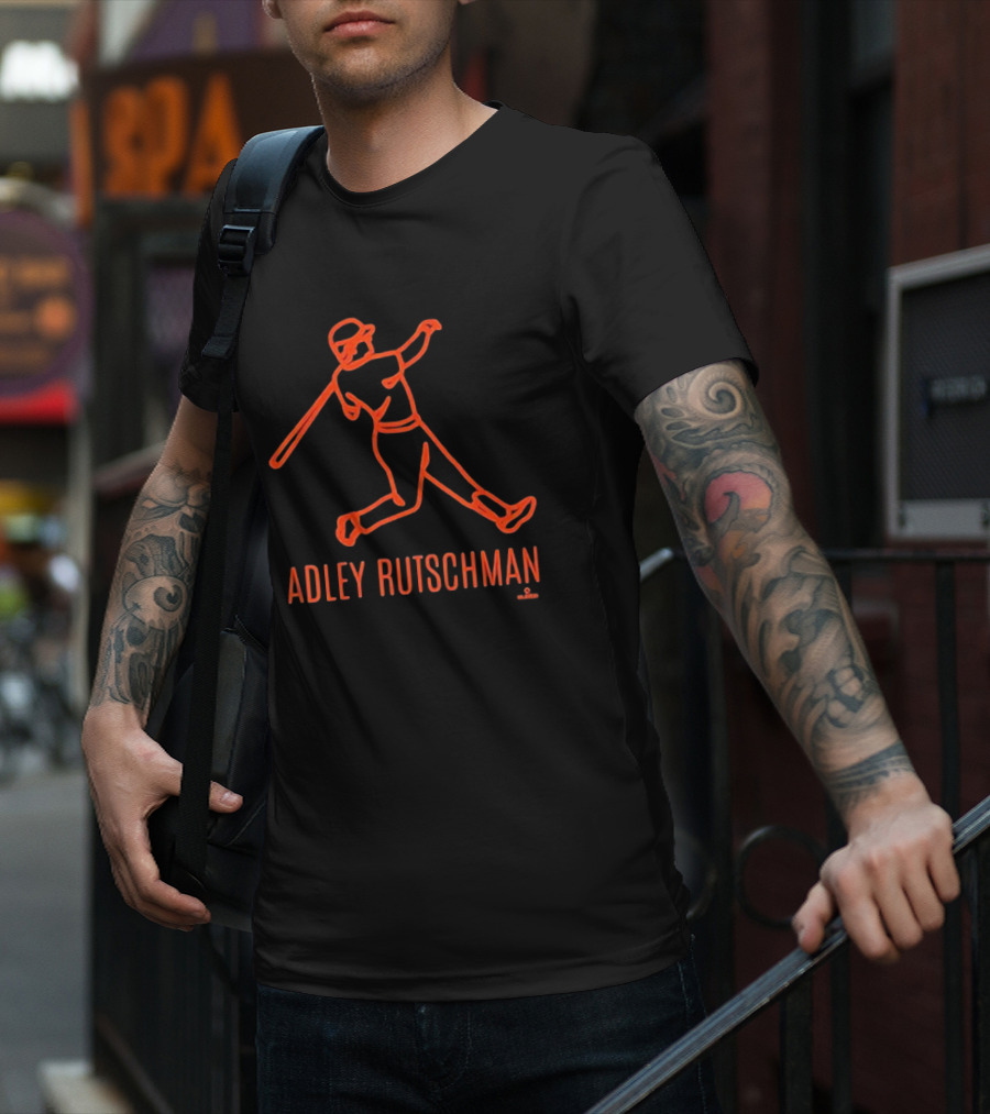 Adley Rutschman Baseball Swing Retro Line T-Shirt