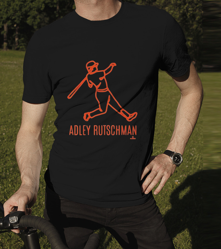 Adley Rutschman Baseball Swing Retro Line T-Shirt