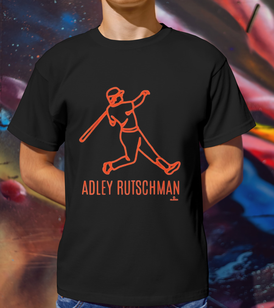 Adley Rutschman Baseball Swing Retro Line T-Shirt