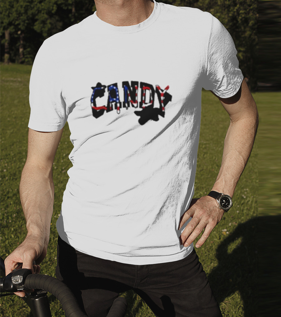 Candy Flipping America Patriotic Red Blue Shadows T-Shirt