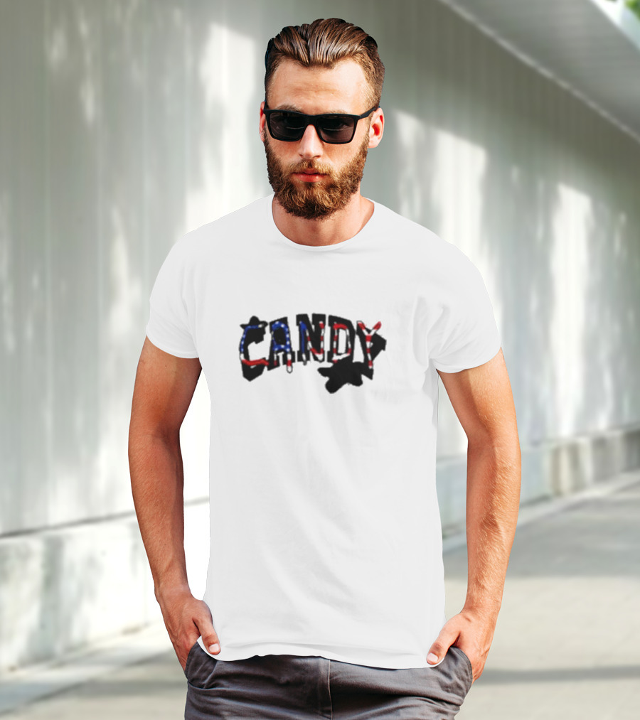 Candy Flipping America Patriotic Red Blue Shadows T-Shirt