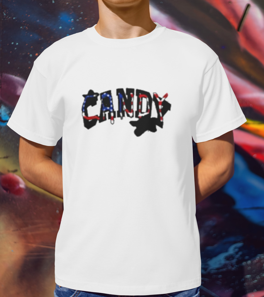 Candy Flipping America Patriotic Red Blue Shadows T-Shirt