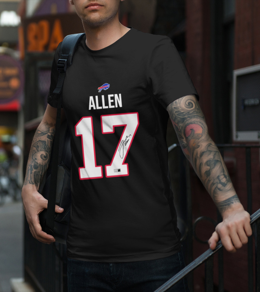 Josh Allen Buffalo Bills Number 17 Signature T-Shirt