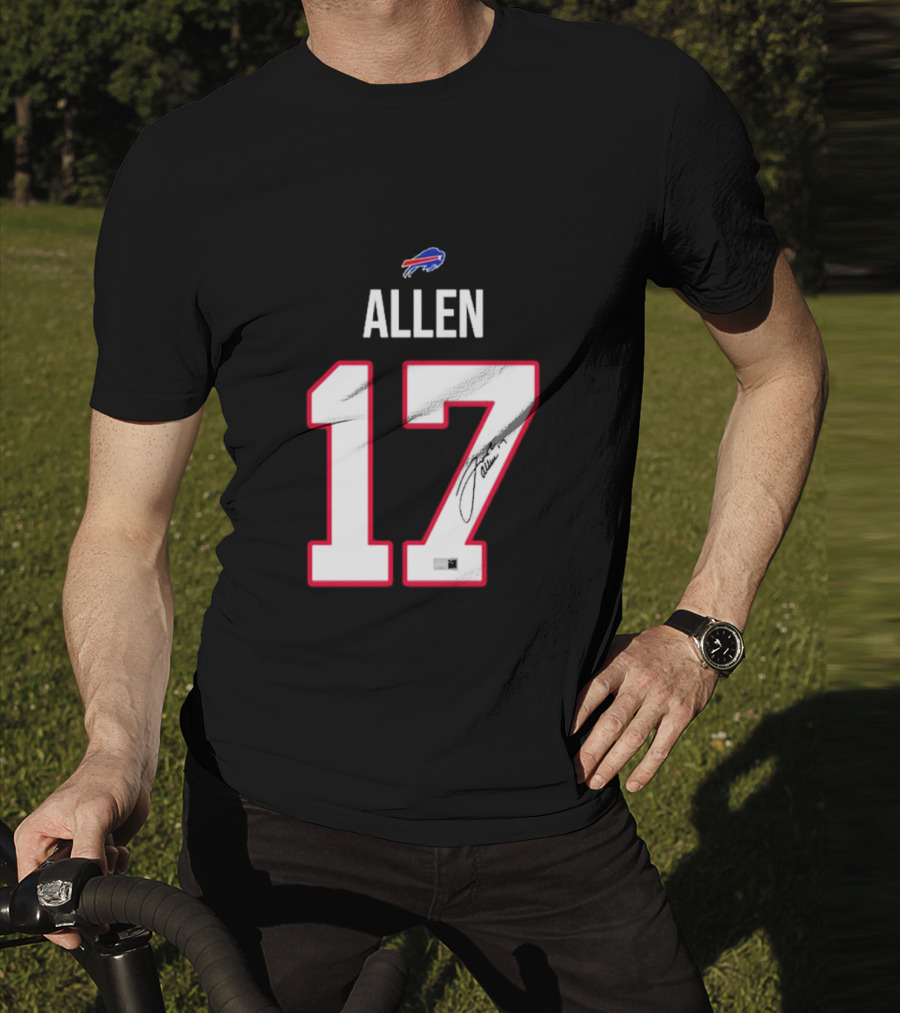 Josh Allen Buffalo Bills Number 17 Signature T-Shirt