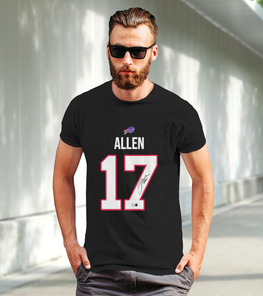 Josh Allen Buffalo Bills Number 17 Signature T-Shirt