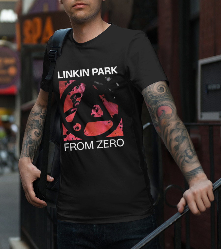 Linkin Park From Zero Texture Black Concert Red LP T-Shirt