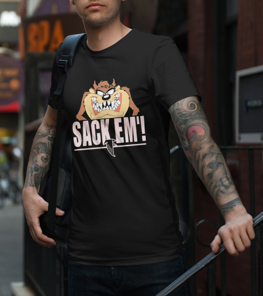 Looney Tunes Taz Sack Em Atlanta Falcons T-Shirt