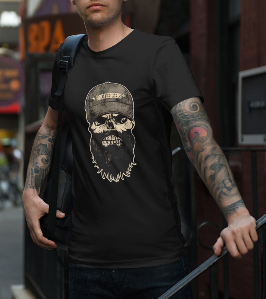Luke Combs Bootleggers Skull With Beard And Cap T-Shirt