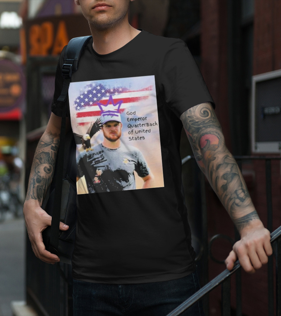 God Emperor Quarterback Of United States With American Flag And Eagle T-Shirt
