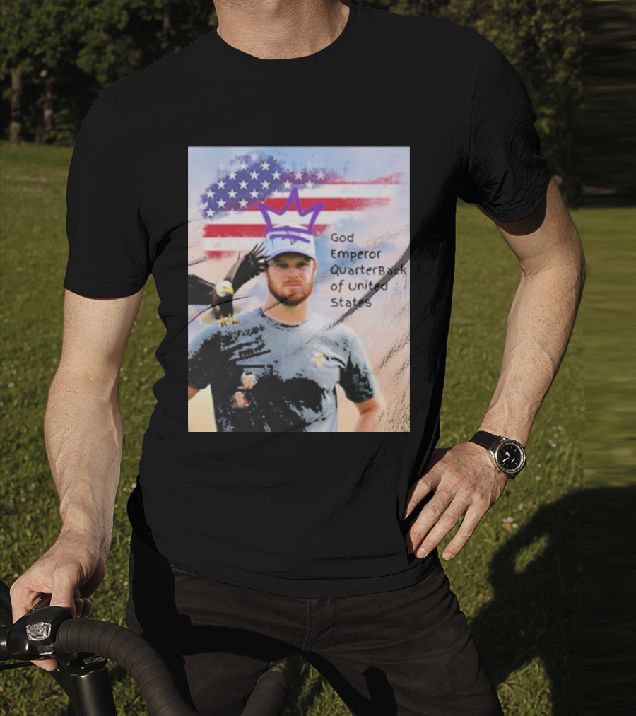 God Emperor Quarterback Of United States With American Flag And Eagle T-Shirt