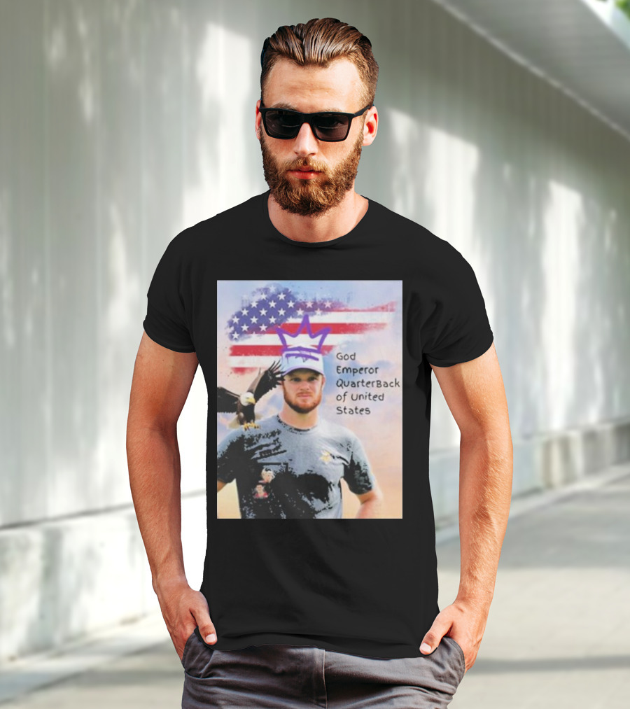God Emperor Quarterback Of United States With American Flag And Eagle T-Shirt