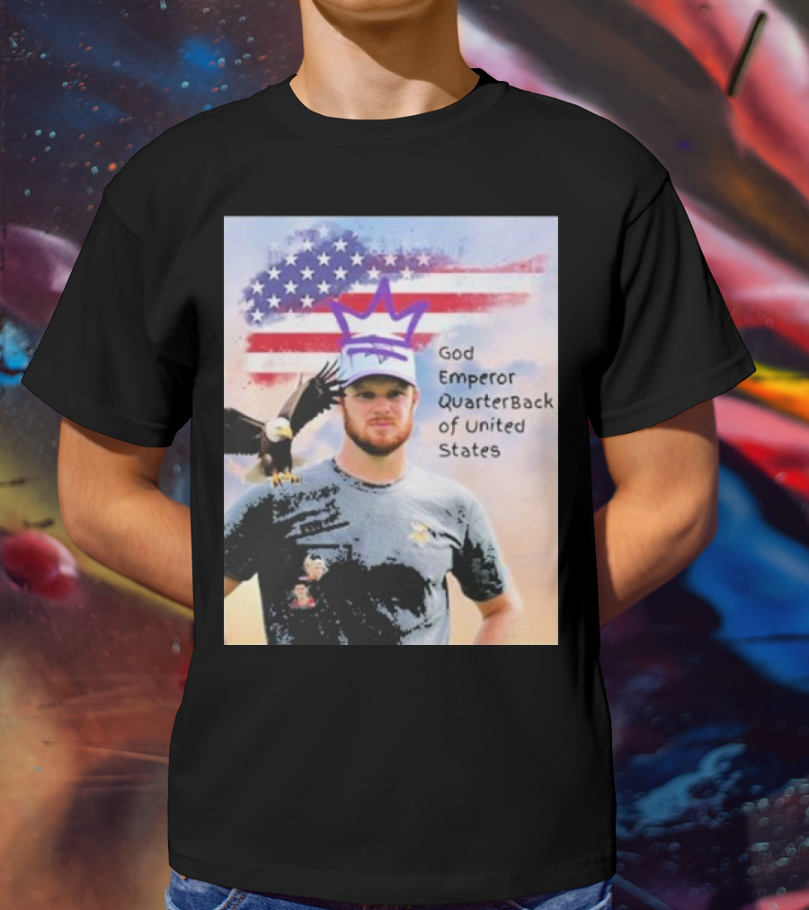God Emperor Quarterback Of United States With American Flag And Eagle T-Shirt