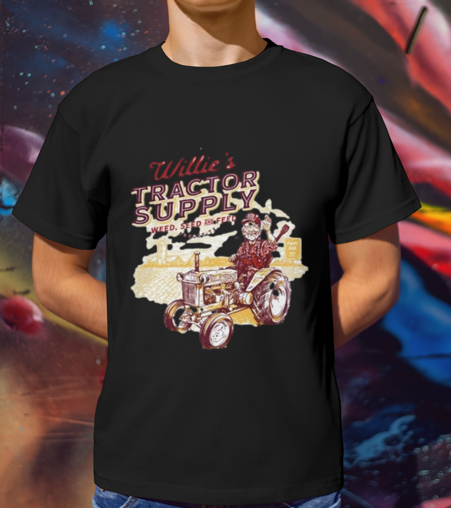 Willie Nelson Willie's Tractor Supply Weed Seed Feed Farm Aid T-Shirt