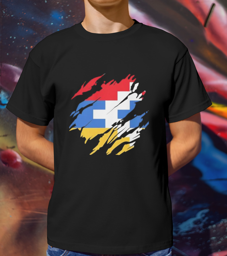 Nagorno-Karabakh Flag Ripped T-Shirt