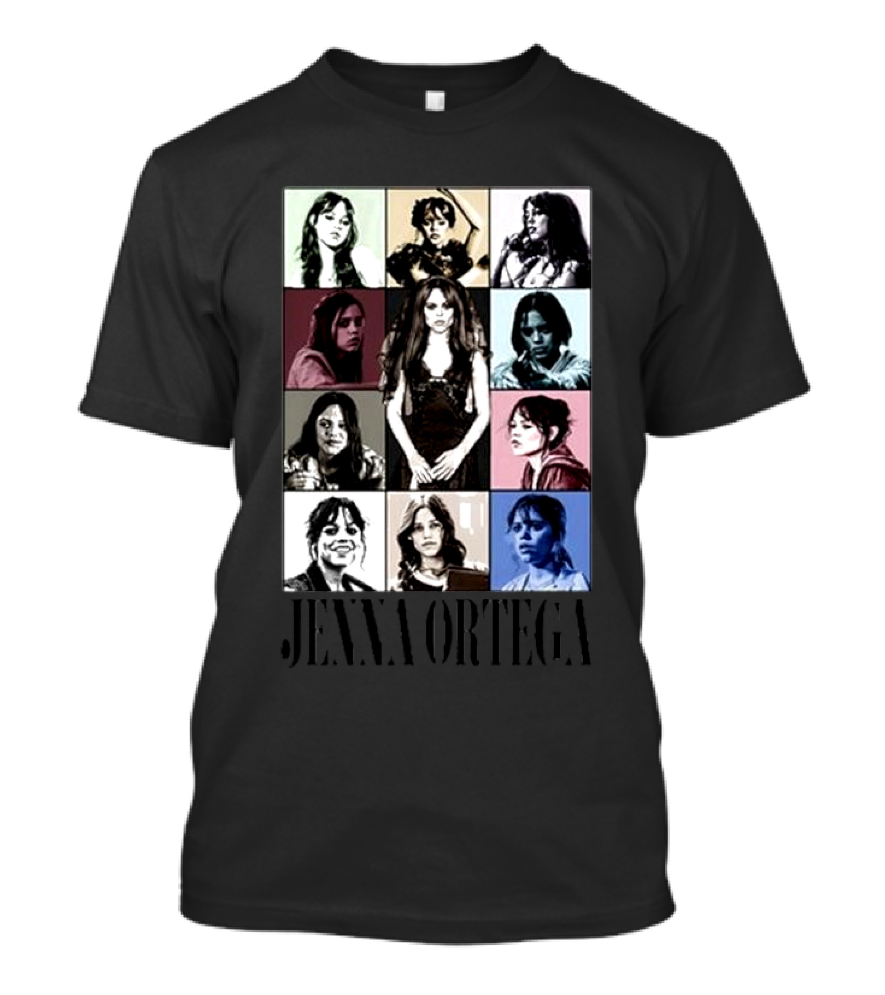 Fuzeprint Jenna Ortega Nine Eras Collage T-Shirt
