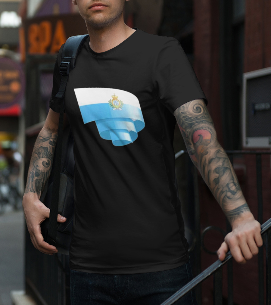 Krause San Marino Flag Sammarinese Day Football Emblem T-Shirt