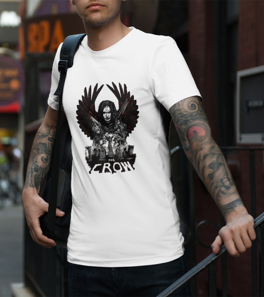 The Crow Fright Rags The Soul Can't Rest Retro Cemetery Wings T-Shirt