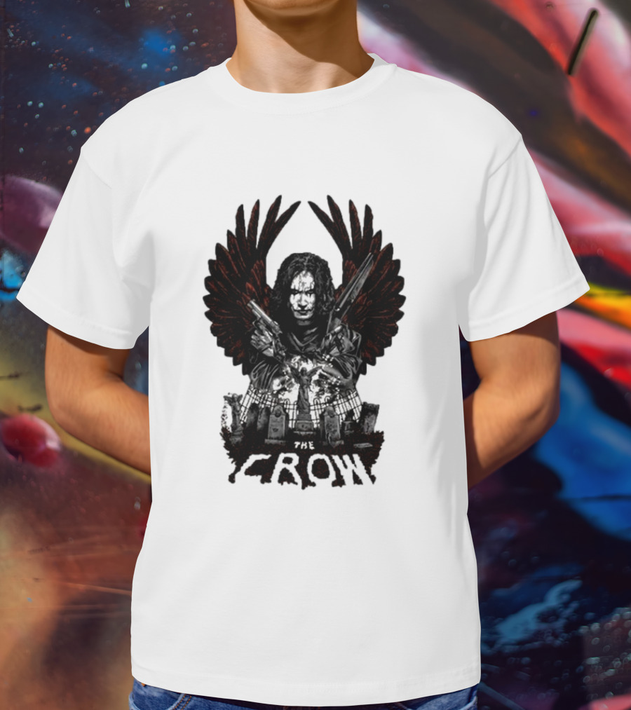 The Crow Fright Rags The Soul Can't Rest Retro Cemetery Wings T-Shirt