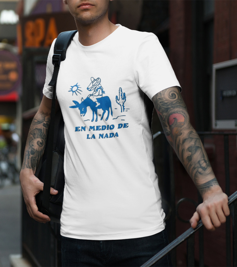 En Medio De La Nada Donkey Rider Cactus Desert Scene T-Shirt