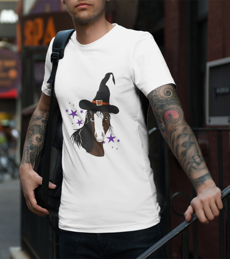 Katie Van Slyke Mini Witch Horse With Stars T-Shirt