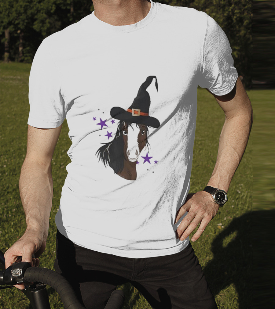 Katie Van Slyke Mini Witch Horse With Stars T-Shirt