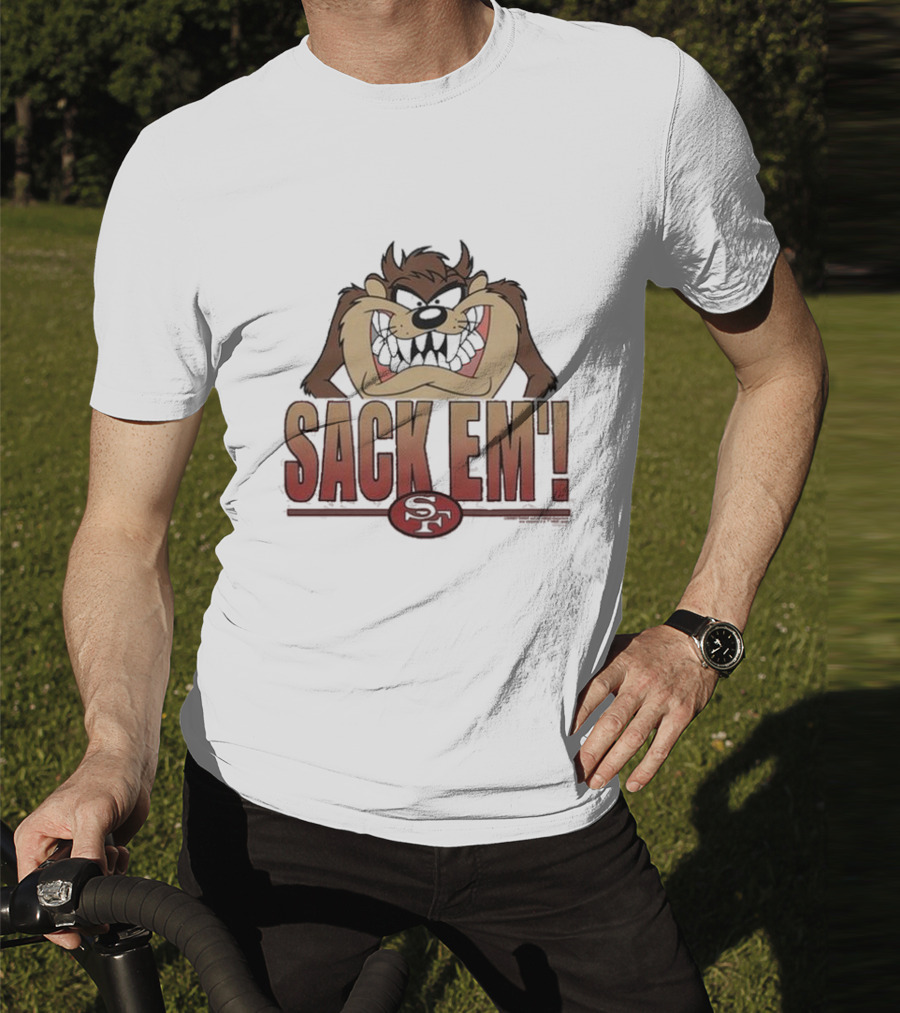 Looney Tunes Taz Sack Em’ San Francisco 49ers SF T-Shirt