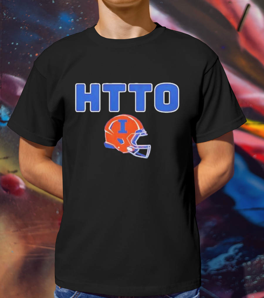 HTTO Illinois Fighting Illini Football Helmet T-Shirt
