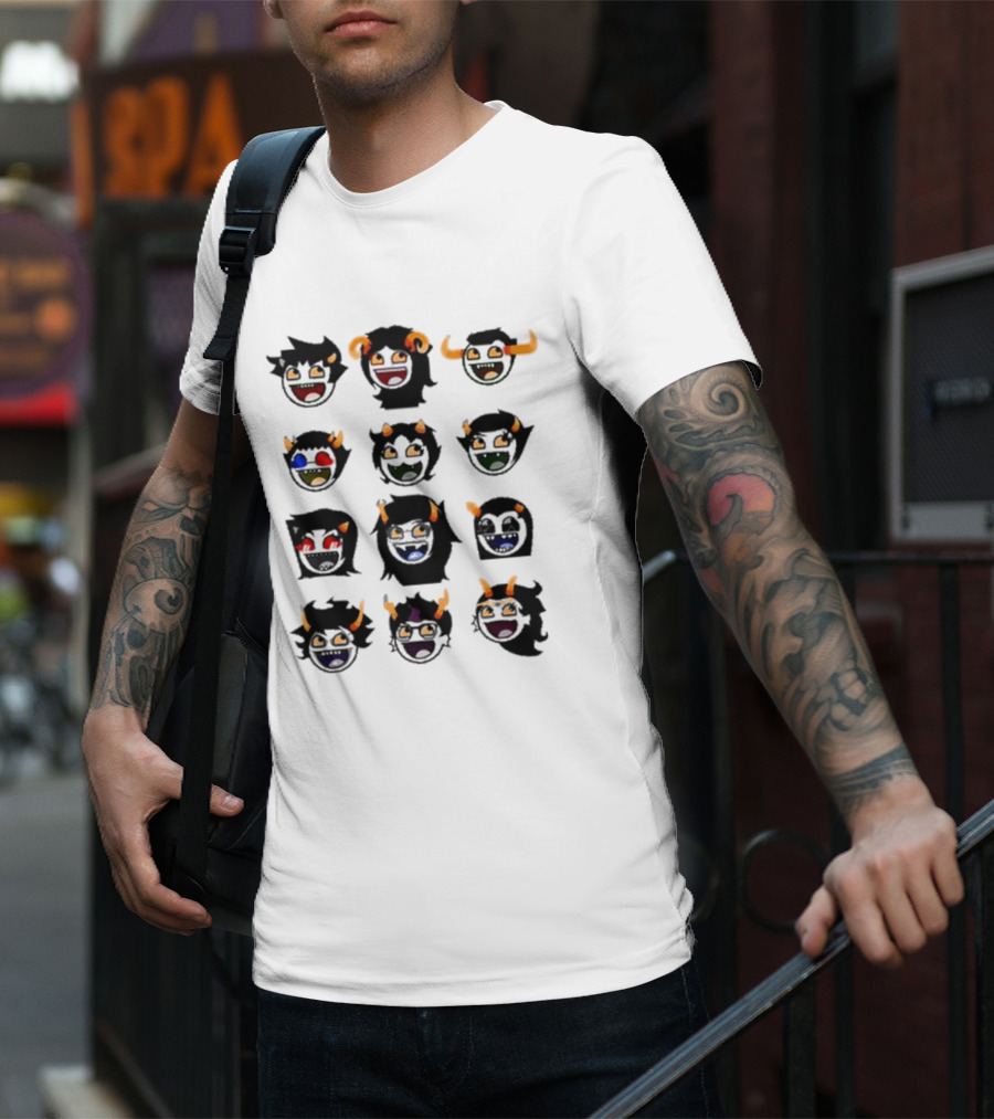 Homestuck Troll Smiley Faces Collection T-Shirt