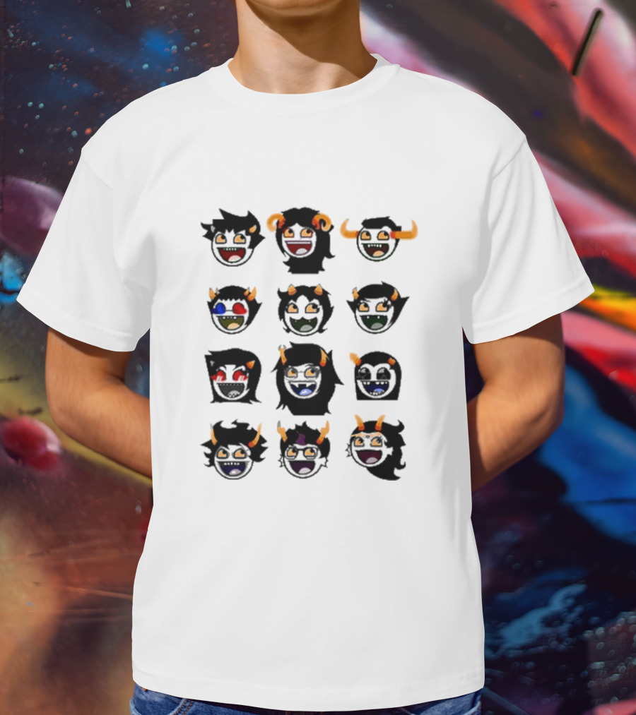 Homestuck Troll Smiley Faces Collection T-Shirt
