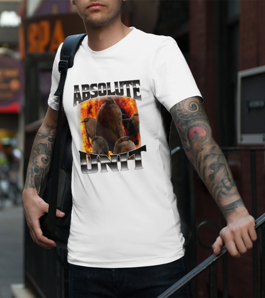Absolute Unit Penguin Fire Bootleg Rap T-Shirt