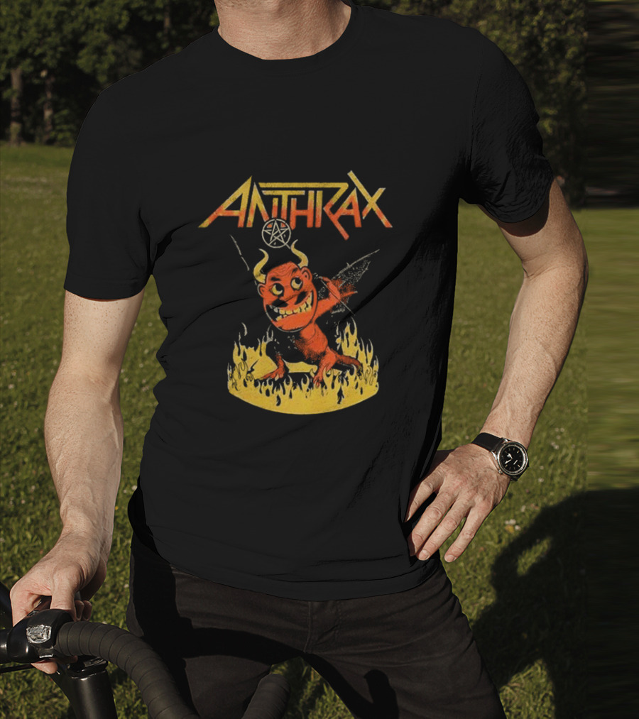 Anthrax Devil With Guitar In Flames T-Shirt