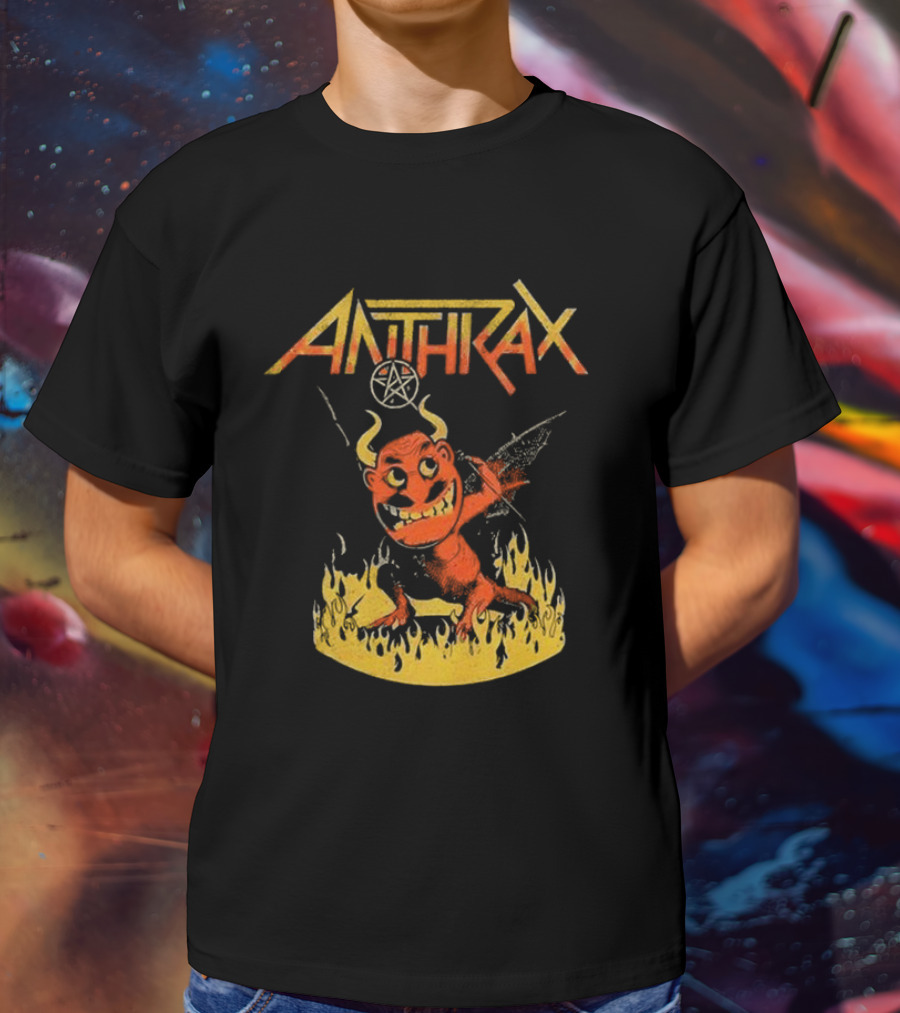 Anthrax Devil With Guitar In Flames T-Shirt