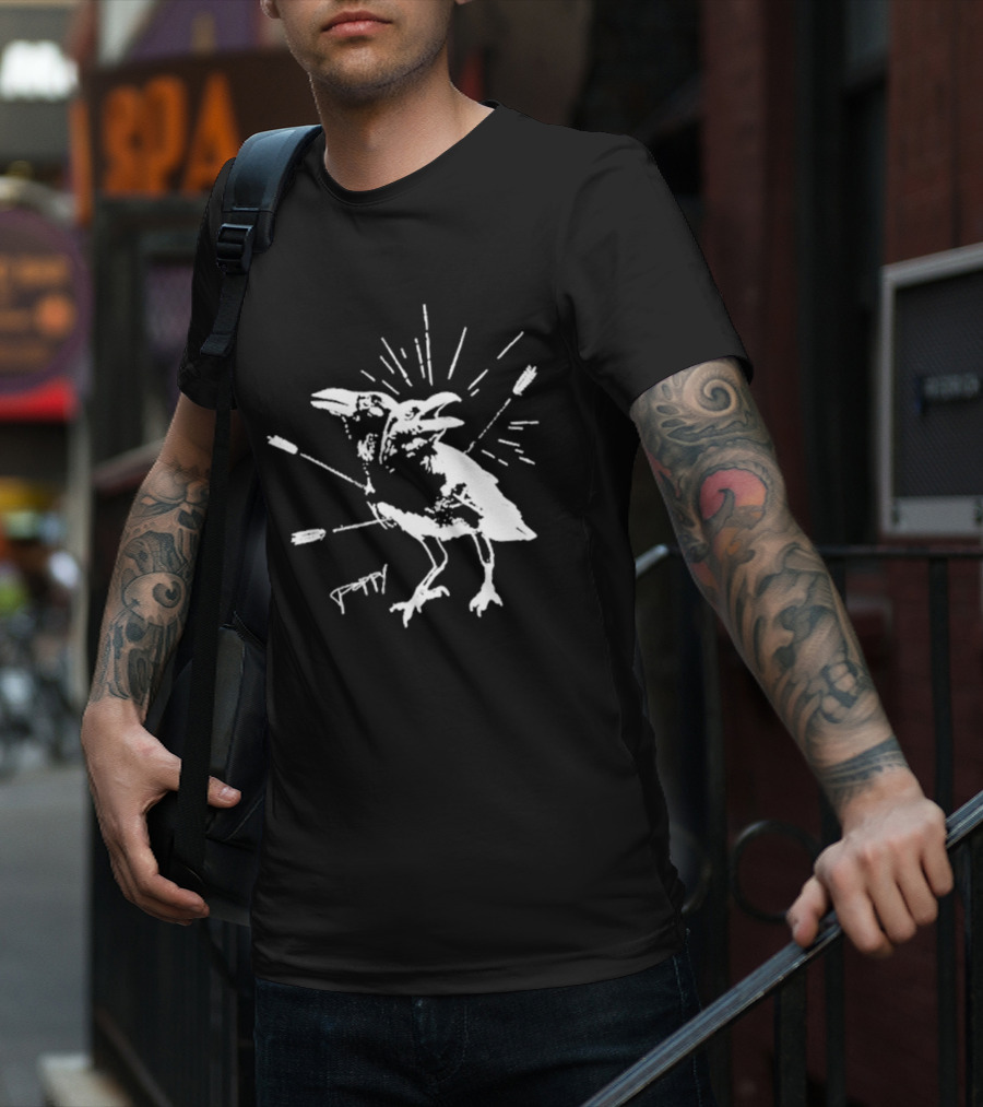 Impoppy Coward Birds Two-Headed Raven With Arrows T-Shirt