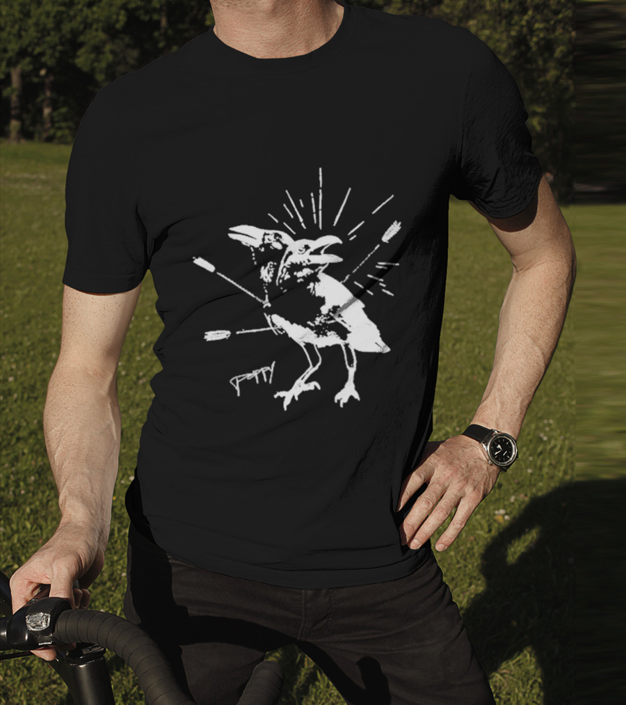Impoppy Coward Birds Two-Headed Raven With Arrows T-Shirt