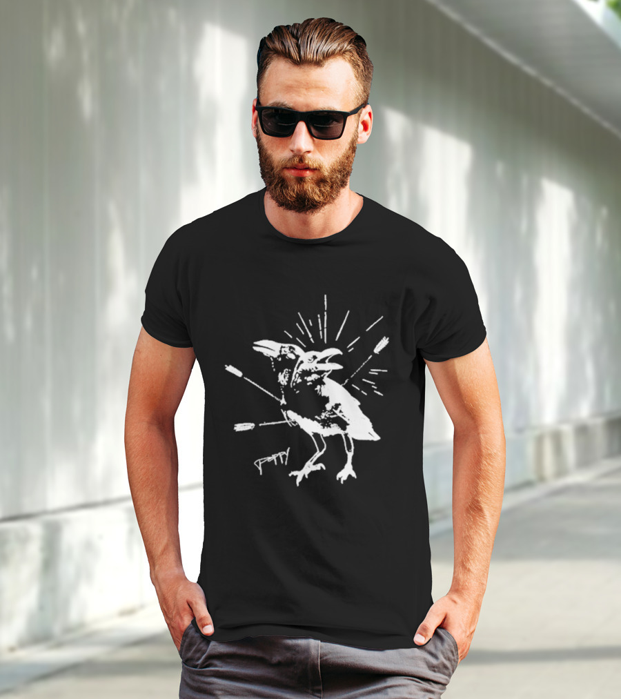 Impoppy Coward Birds Two-Headed Raven With Arrows T-Shirt