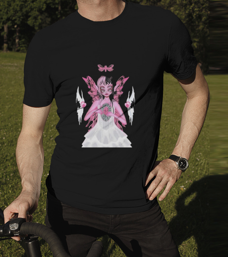 Melanie Martinez Portals Heart Pink Winged Character With Moth And Eyes T-Shirt
