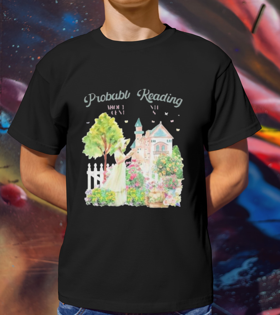 Opal And June Probably Reading About Dukes Victorian Garden Scene T-Shirt