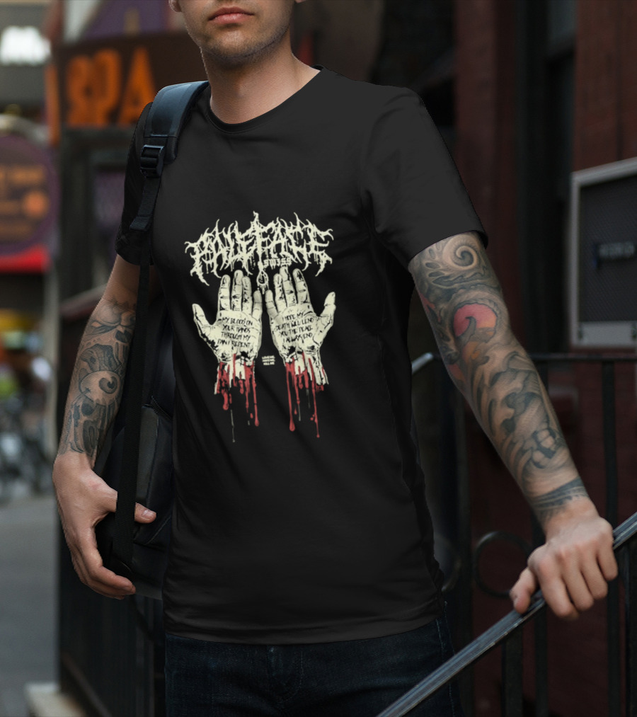 Paleface Swiss My Blood On Your Hands Thrash Through My Pain Resentment Death Will Find You T-Shirt