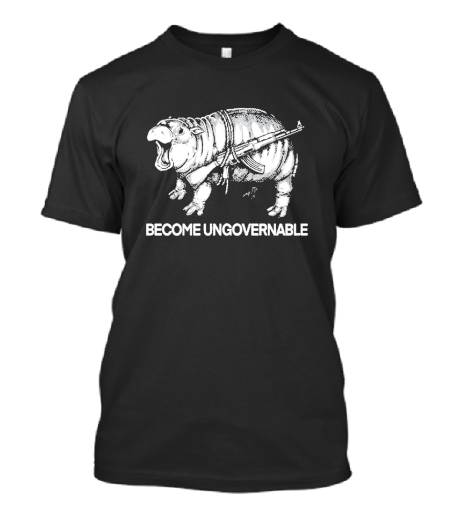 Punk With A Camera Moo Dang Become Ungovernable Hippopotamus With Weapon T-Shirt