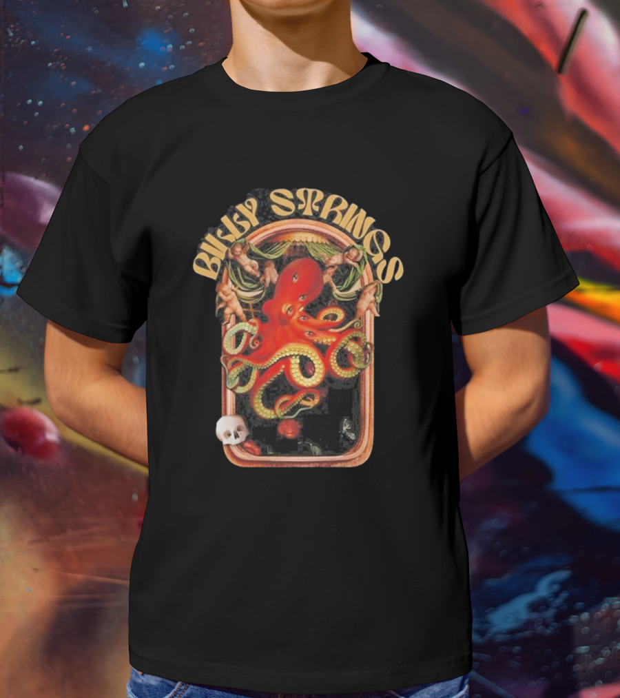 Billy Strings Octopus Psychedelic Skull Cherubs T-Shirt